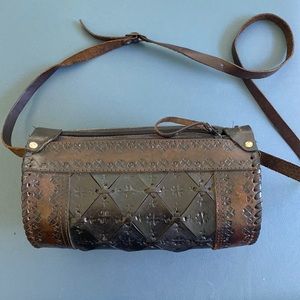 Vintage INCA hand tooled leather bag